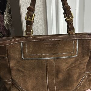Coach Tan Suede Tote Bag